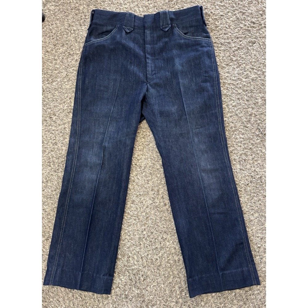 Haggar Dress Pants L6 Vintage Blue Mens Mustang Western Wear USA Pockets 36